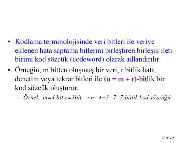Hamming kodu. Sayısal bilgilerin kodlanması Hamming kodu. Sayısal bilgilerin kodlanması